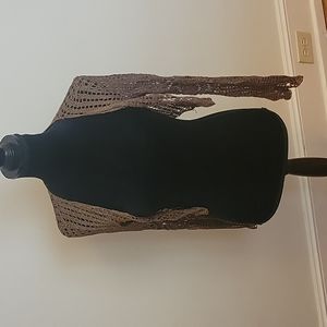 Tan brown crochet cardigan